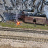 Miniature Railcar Fire Scene