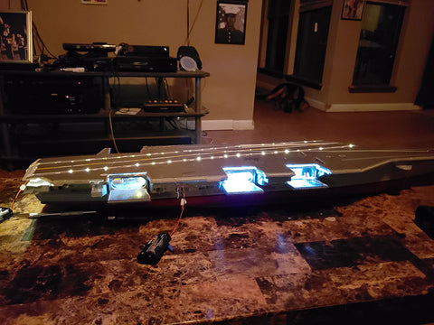 Aircraft launcher with LEDs