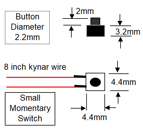 dimensions of the tiny momentary switch