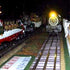 The train arrives from a distance