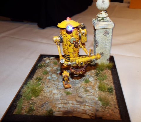 Yellow hydrant robot