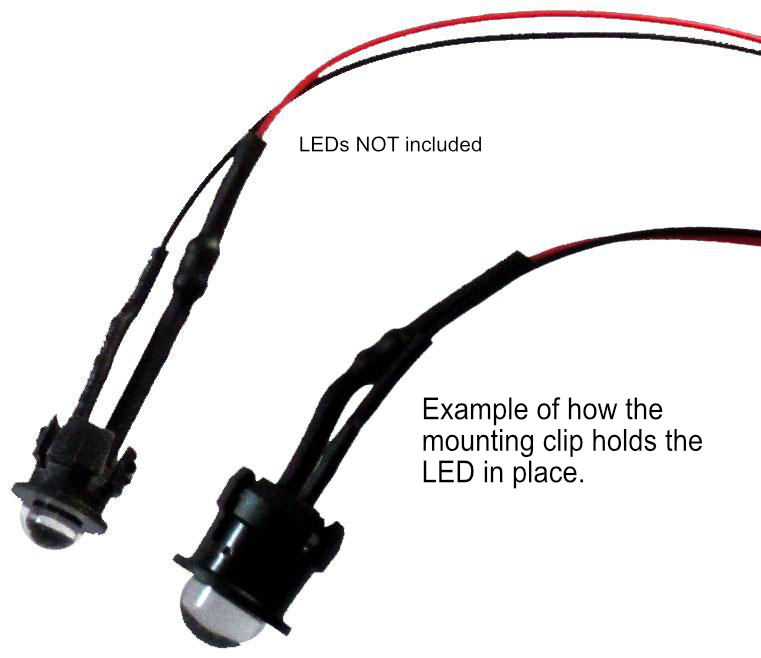 How the mounting clip holds the LED lights in place