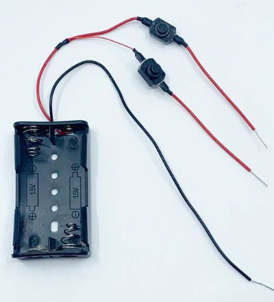 3 volt AA battery holder for LEDs with 2 switches