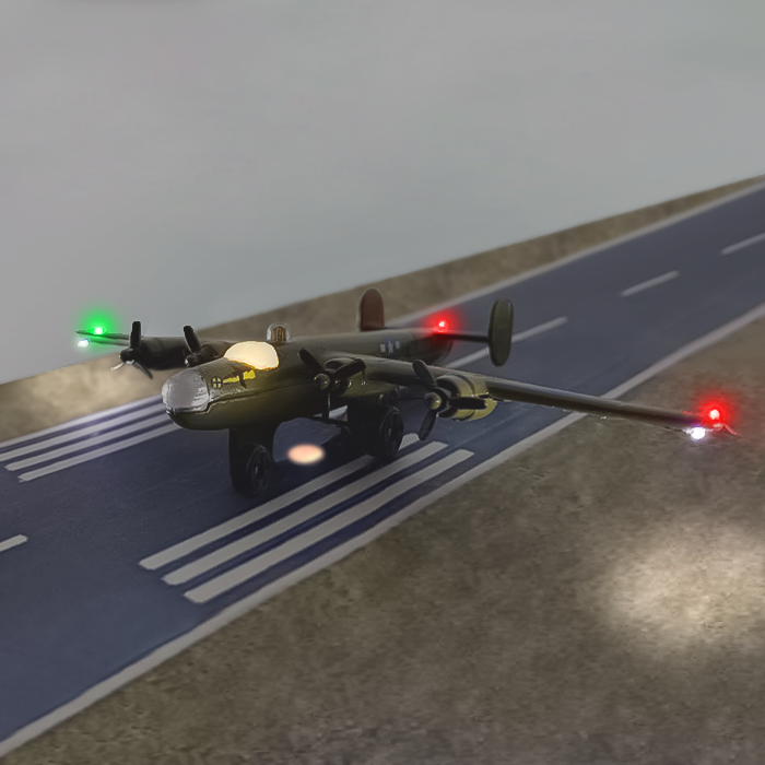 model aircraft with aircraft lights