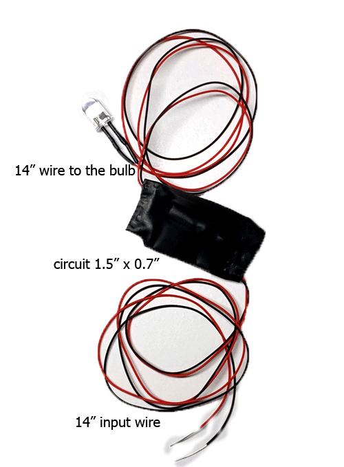 Lighthouse circuit for models, wires and LED bulb