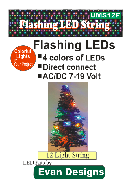 Flashing colored light string kit