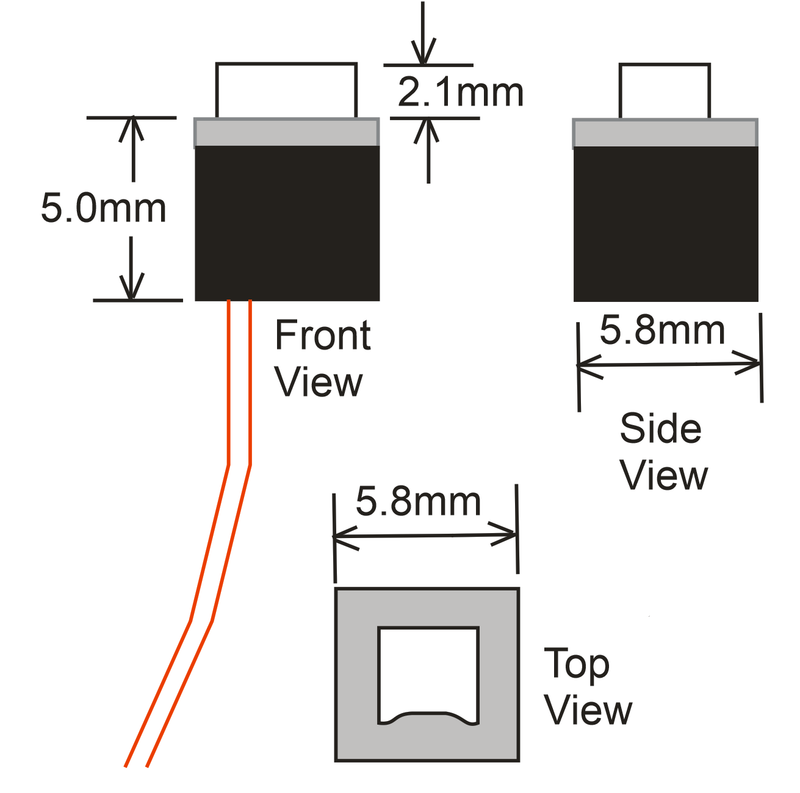 dimensions of reverse momentary switch