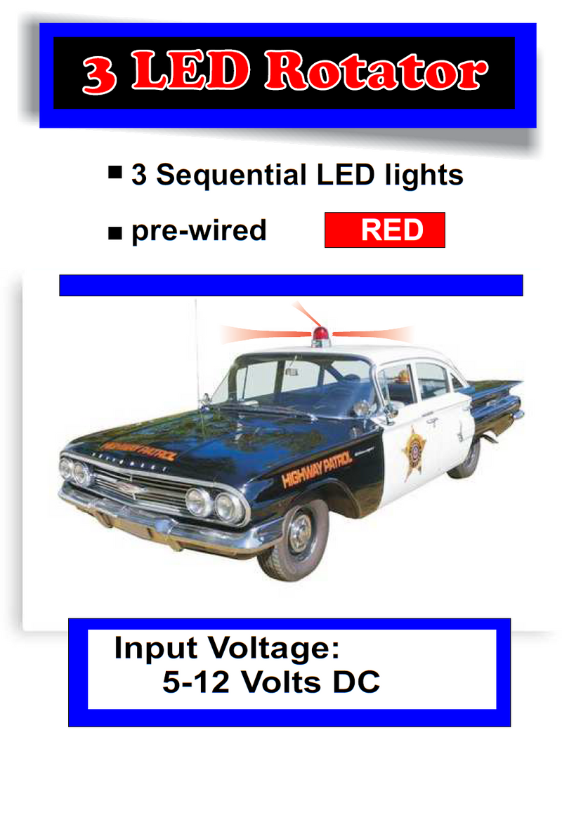 rotating LED light circuit red