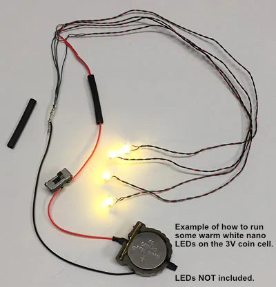 small coin cell holder lighting 3 volt LEDs
